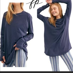 FREE PEOPLE WE THE FREE ARDEN TEE NAVY BLUE XL NWT